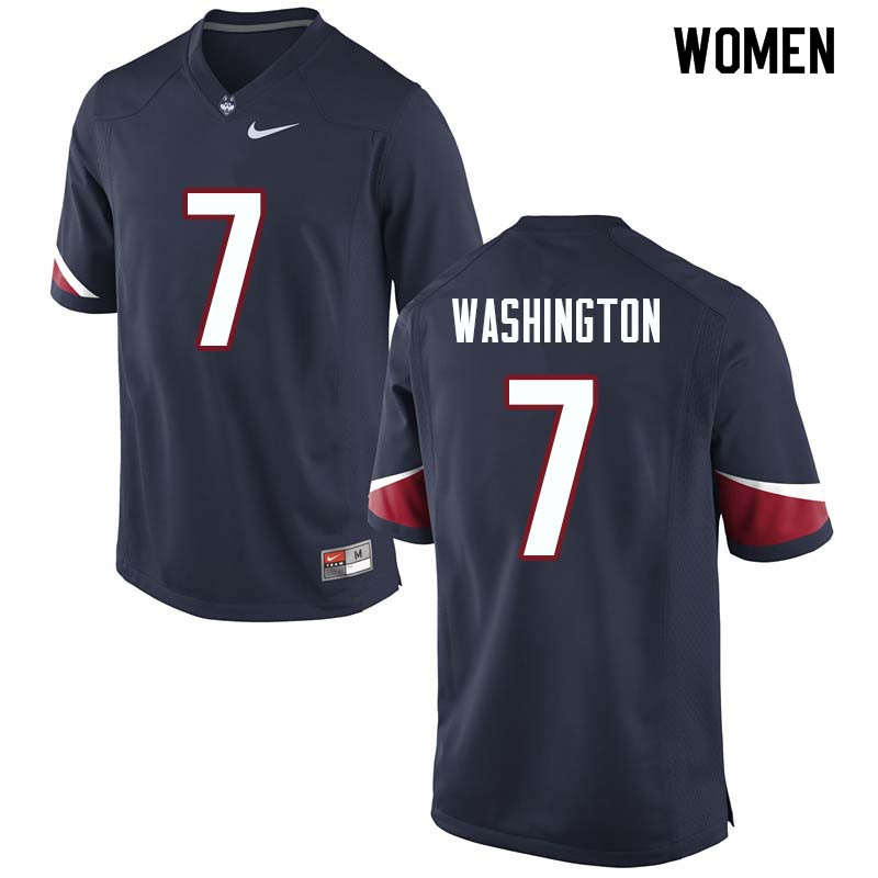 Women #7 Marvin Washington Uconn Huskies College Football Jerseys Sale-Navy - Click Image to Close